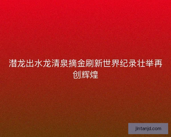 潜龙出水龙清泉摘金刷新世界纪录壮举再创辉煌